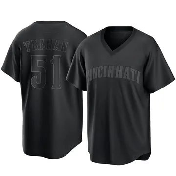 Blake Trahan Men's Cincinnati Reds Replica Pitch Fashion Jersey - Black