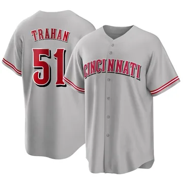 Blake Trahan Men's Cincinnati Reds Replica Road Jersey - Gray