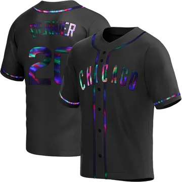 Bob Dernier Men's Chicago Cubs Replica Alternate Jersey - Black Holographic