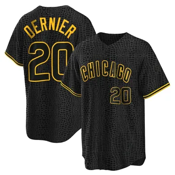 Bob Dernier Men's Chicago Cubs Replica Snake Skin City Jersey - Black