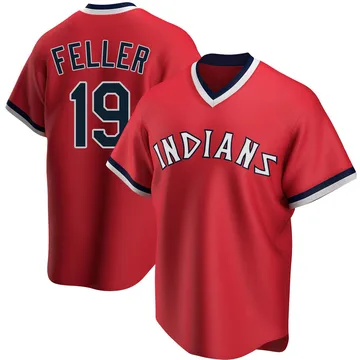 Bob Feller Men's Cleveland Guardians Replica Road Cooperstown Collection Jersey - Red