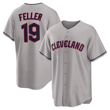 Bob Feller Men's Cleveland Guardians Replica Road Jersey - Gray