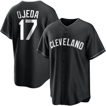 Bob Ojeda Men's Cleveland Guardians Replica Jersey - Black/White