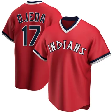 Bob Ojeda Men's Cleveland Guardians Replica Road Cooperstown Collection Jersey - Red