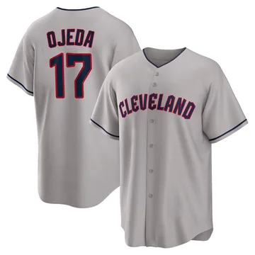 Bob Ojeda Men's Cleveland Guardians Replica Road Jersey - Gray