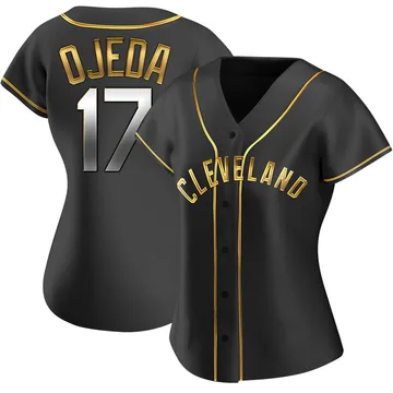 Bob Ojeda Women's Cleveland Guardians Replica Alternate Jersey - Black Golden