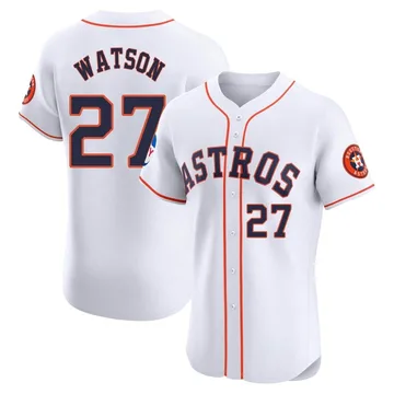 Bob Watson Men's Houston Astros Elite Home Patch Jersey - White