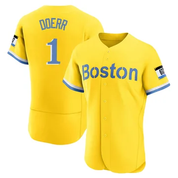 Bobby Doerr Men's Boston Red Sox Authentic Blue 2021 City Connect Jersey - Gold/Light