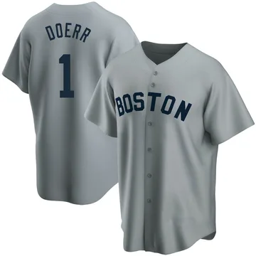 Bobby Doerr Men's Boston Red Sox Replica Road Cooperstown Collection Jersey - Gray