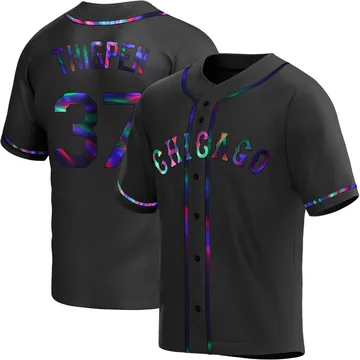 Bobby Thigpen Men's Chicago White Sox Replica Alternate Jersey - Black Holographic