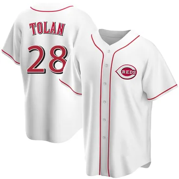 Bobby Tolan Men's Cincinnati Reds Replica Home Jersey - White