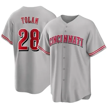 Bobby Tolan Men's Cincinnati Reds Replica Road Jersey - Gray