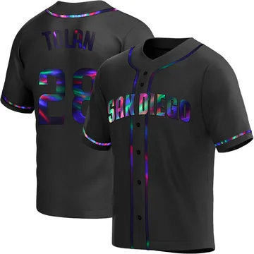 Bobby Tolan Men's San Diego Padres Replica Alternate Jersey - Black Holographic