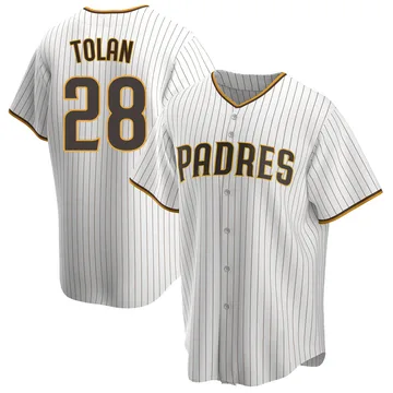 Bobby Tolan Men's San Diego Padres Replica Home Jersey - White/Brown