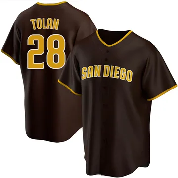 Bobby Tolan Men's San Diego Padres Replica Road Jersey - Brown