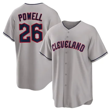 Boog Powell Men's Cleveland Guardians Replica Road Jersey - Gray