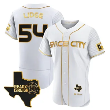 Brad Lidge Men's Houston Astros Authentic 2023 Space City Ready 2 Reign Flex Base Jersey - White/Gold