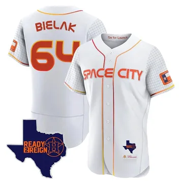 Brandon Bielak Men's Houston Astros Authentic 2023 Space City Ready 2 Reign Flex Base Jersey - White