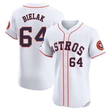 Brandon Bielak Men's Houston Astros Elite Home Patch Jersey - White