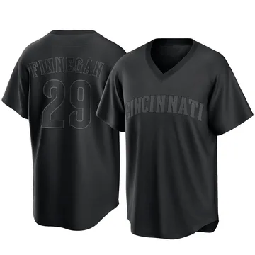 Brandon Finnegan Men's Cincinnati Reds Replica Pitch Fashion Jersey - Black