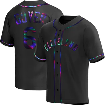 Brandon Guyer Men's Cleveland Guardians Replica Alternate Jersey - Black Holographic