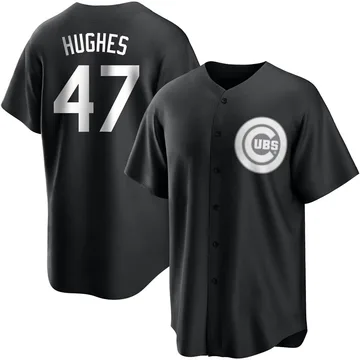 Brandon Hughes Men's Chicago Cubs Replica Jersey - Black/White