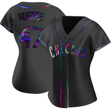 Brandon Hughes Women's Chicago Cubs Replica Alternate Jersey - Black Holographic