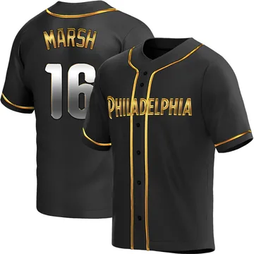 Brandon Marsh Men's Philadelphia Phillies Replica Alternate Jersey - Black Golden