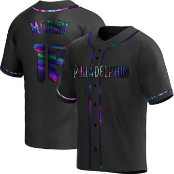 Brandon Marsh Men's Philadelphia Phillies Replica Alternate Jersey - Black Holographic