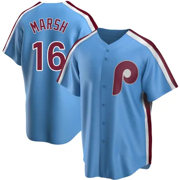 Brandon Marsh Men's Philadelphia Phillies Replica Road Cooperstown Collection Jersey - Light Blue