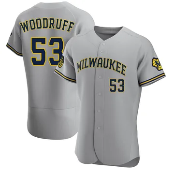 Brandon Woodruff Men's Milwaukee Brewers Authentic Road Jersey - Gray