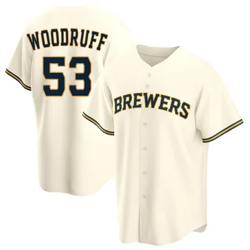 Brandon Woodruff Men's Milwaukee Brewers Replica Home Jersey - Cream