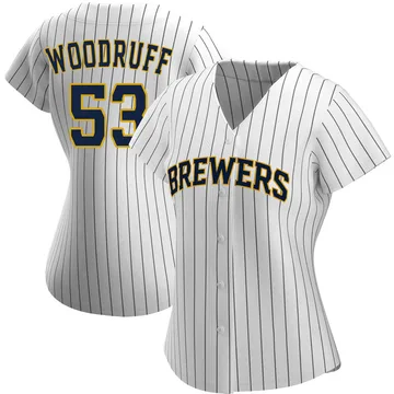 Brandon Woodruff Women's Milwaukee Brewers Authentic Alternate Jersey - White/Navy