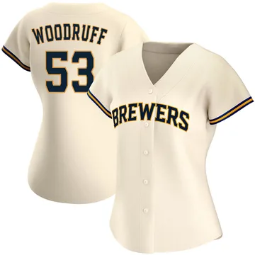 Brandon Woodruff Women's Milwaukee Brewers Authentic Home Jersey - Cream