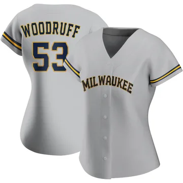 Brandon Woodruff Women's Milwaukee Brewers Authentic Road Jersey - Gray