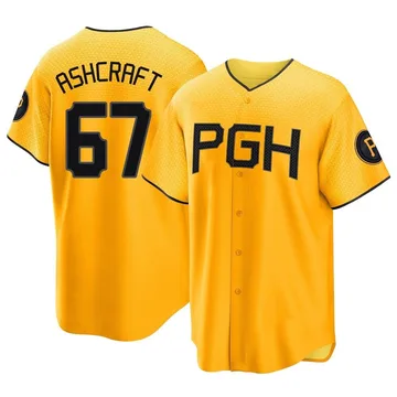 Braxton Ashcraft Youth Pittsburgh Pirates Replica 2023 City Connect Jersey - Gold