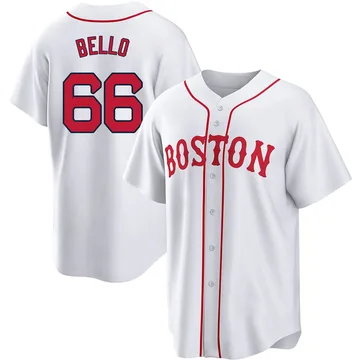 Brayan Bello Men's Boston Red Sox Replica 2021 Patriots' Day Jersey - White