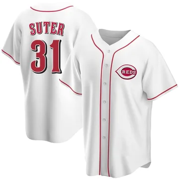 Brent Suter Men's Cincinnati Reds Replica Home Jersey - White