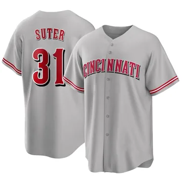 Brent Suter Men's Cincinnati Reds Replica Road Jersey - Gray