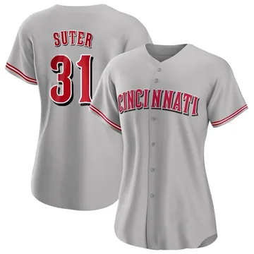 Brent Suter Women's Cincinnati Reds Authentic Road Jersey - Gray