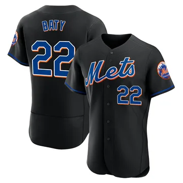 Brett Baty Men's New York Mets Authentic 2022 Alternate Jersey - Black