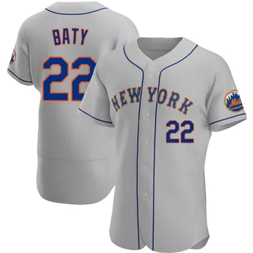 Brett Baty Men's New York Mets Authentic Road Jersey - Gray