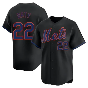 Brett Baty Men's New York Mets Limited Alternate Jersey - Black