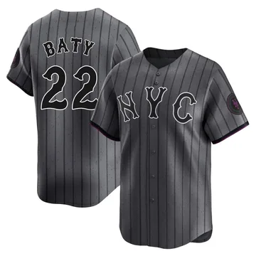 Brett Baty Men's New York Mets Limited Graphite 2024 City Connect Jersey