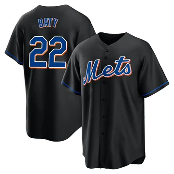 Brett Baty Men's New York Mets Replica 2022 Alternate Jersey - Black