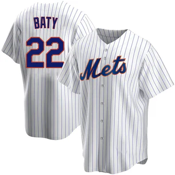 Brett Baty Men's New York Mets Replica Home Jersey - White