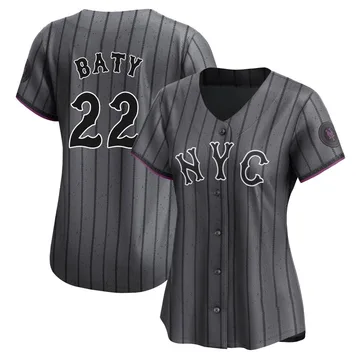 Brett Baty Women's New York Mets Limited Graphite 2024 City Connect Jersey