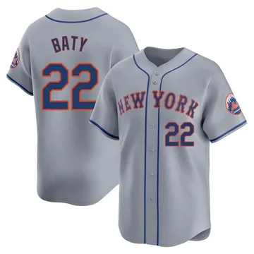 Brett Baty Youth New York Mets Limited Away Jersey - Gray