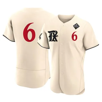 Brett Nicholas Men's Texas Rangers Authentic 2023 City Connect 2023 World Series Jersey - Cream