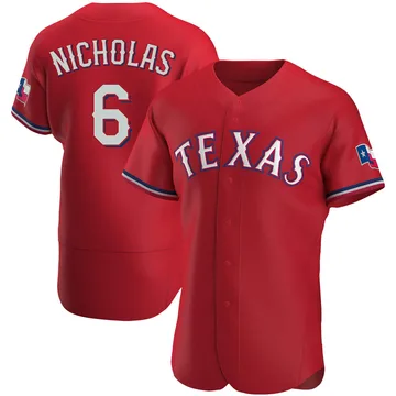 Brett Nicholas Men's Texas Rangers Authentic Alternate Jersey - Red